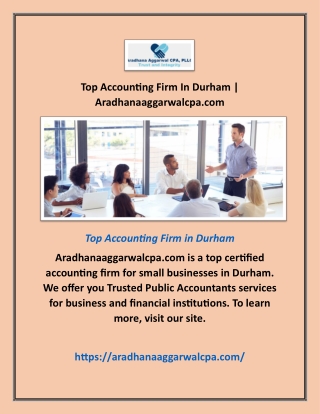 Top Accounting Firm In Durham | Aradhanaaggarwalcpa.com