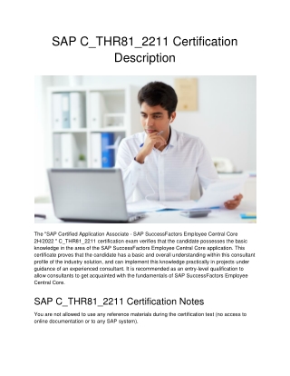 SAP C_THR81_2211 Certification Description