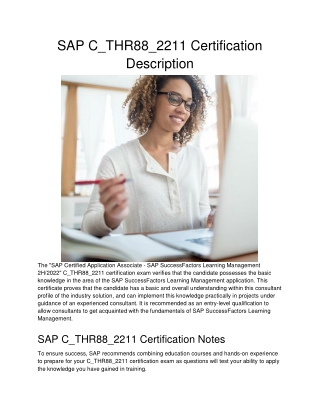 SAP C_THR88_2211 Certification Description