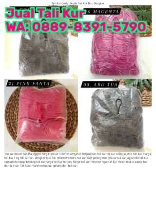 Ö889–8З9l–5ᜪ9Ö (WA) Kerajinan Tali Kur Untuk Pemula Tali Kur Di Malang