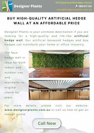 Buy high-quality artificial hedge wall at an affordable price