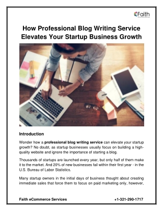 How Professional Blog Writing Service Elevates Your Startup Business Growth