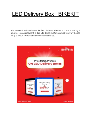 LED Delivery Box | BIKEKIT