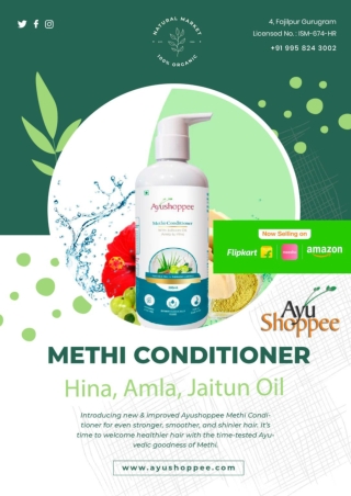 Buy Methi Conditioner with Hina, Amla, jaitun Oil  @ 199 INR Only - AyuShoppee.c