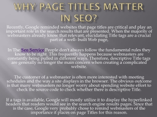 Why Page Titles Matter In SEO