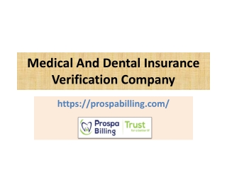 Medical AndDental Insurance Verification Company 9-2-23