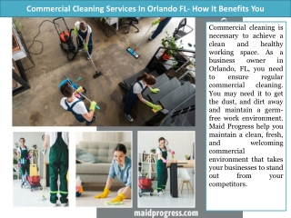 Commercial Cleaning Services In Orlando FL- How It Benefits You