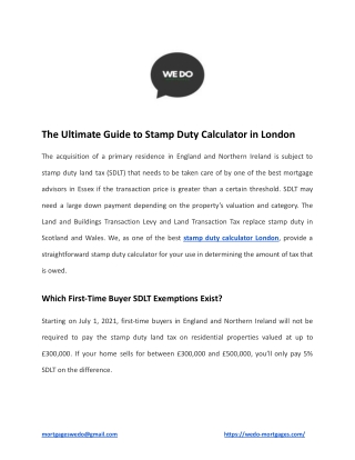 The Ultimate Guide to Stamp Duty Calculator in London
