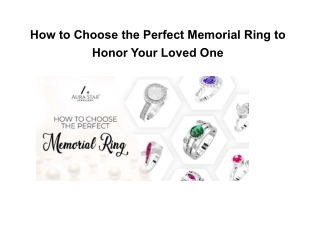 How to Choose the Perfect Memorial Ring to Honor Your Loved One