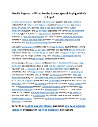 Mobile Payment – What Are the Advantages of Paying with Or in Apps