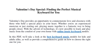 Valentine's Day Special Finding the Perfect Musical Keyboard for You