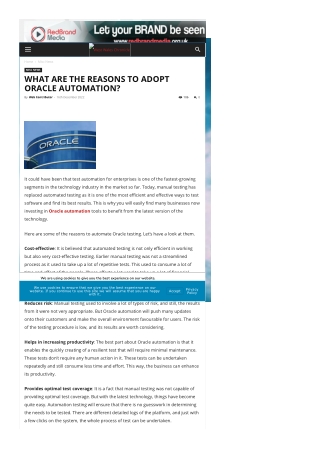 WHAT ARE THE REASONS TO ADOPT ORACLE AUTOMATION?