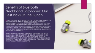 Benefits of Bluetooth Neckband Earphones  Our Best Picks Of The Bunch