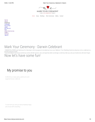 MC service Darwin  | Mark Your Ceremony