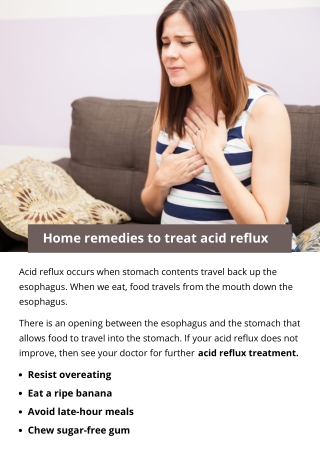 Home remedies to treat acid reflux