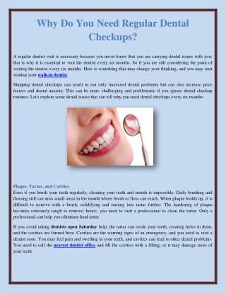 Why Do You Need Regular Dental Checkups?