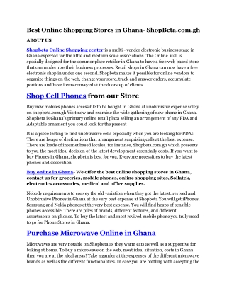 Online Grocery Stores In Ghana