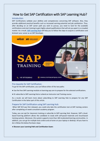 How to Get SAP Certification with SAP Learning Hub