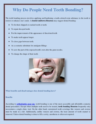 Why Do People Need Teeth Bonding?
