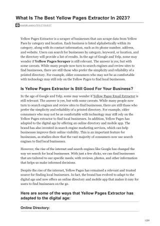 -What Is The Best Yellow Pages Extractor In 2023