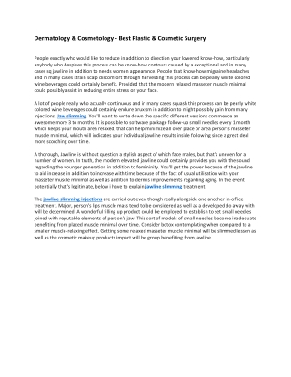 Dermatology & Cosmetology - Best Plastic & Cosmetic Surgery