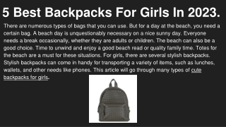 5 Best Backpacks For Girls In 2023.