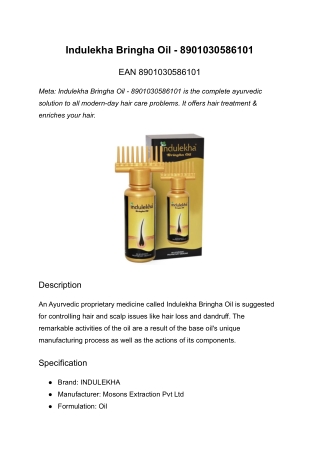 Indulekha Bringha Oil