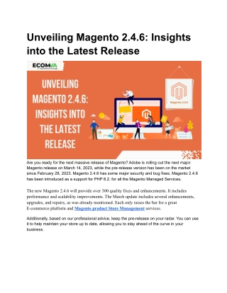 Unveiling Magento 2.4.6_ Insights into the Latest Release