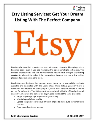 Etsy Listing Services Get Your Dream Listing With The Perfect Company