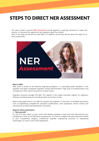 Steps To Direct NER Assessment