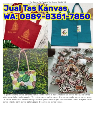 Ô88ᑫ•8381•ᜪ85Ô (WA) Bahan Tas Kain Kanvas Motif Tas Kanvas Mini