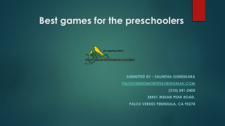 Best games for the preschoolers