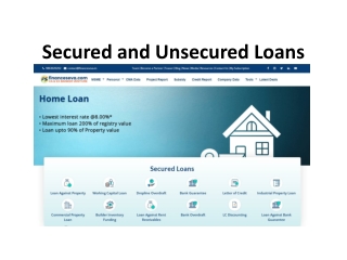 Secured and Unsecured Loan