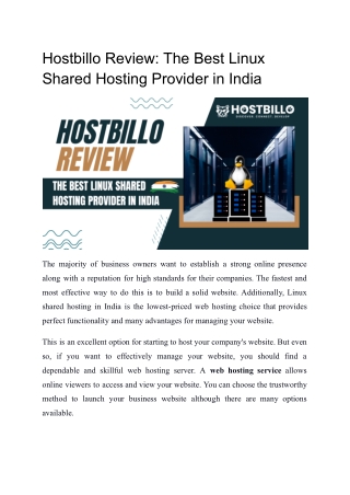 Hostbillo Review: The Best Linux Shared Hosting Provider in India