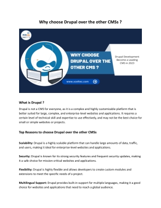 Why choose Drupal over the other CMSs _