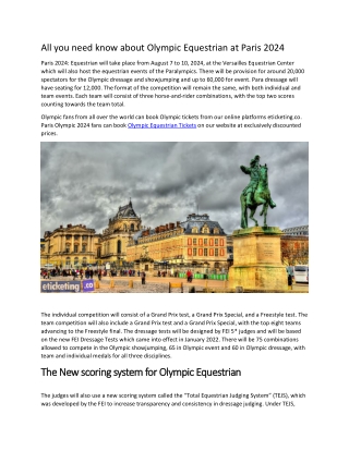 All you nAll you needeed to know about Olympic Equestrian Dressage at Paris 2024