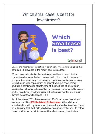 Which smallcase is best for investment