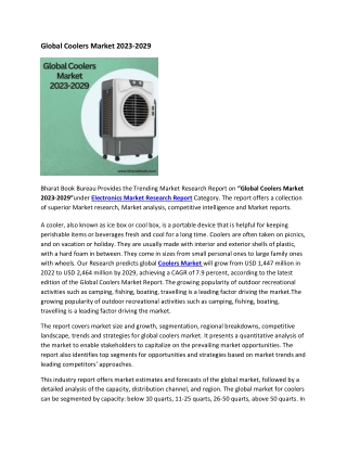 Global Coolers Market 2023-2029
