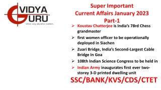 Super Important Current Affairs January 2023 Part-1