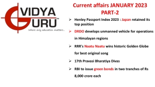 Current affairs JANUARY 2023 PART-2