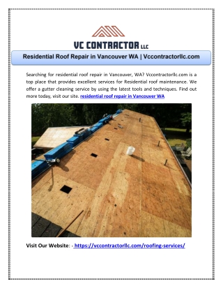 Residential Roof Repair in Vancouver WA | Vccontractorllc.com