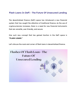 Flash Loans In DeFi - The Future Of Unsecured Lending