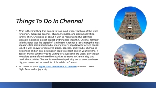 Things To Do In Chennai