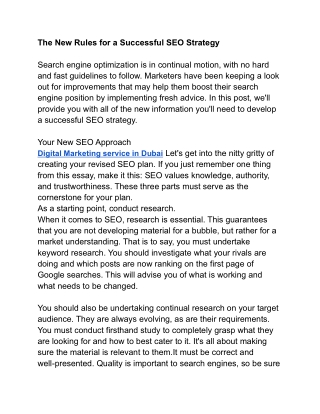 The New Rules for a Successful SEO Strategy