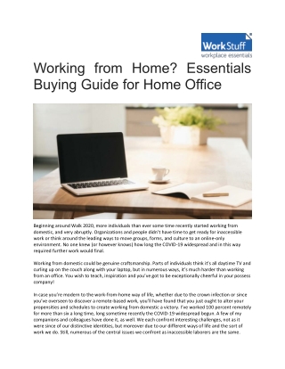 Essentials Buying Guide for Home Office