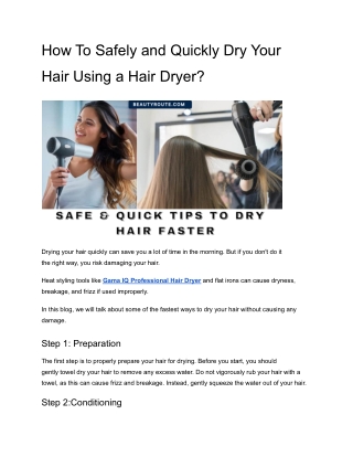 How To Safely and Quickly Dry Your Hair Using a Hair Dryer?