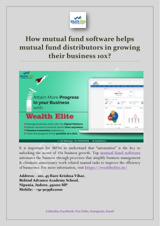 How mutual fund software helps mutual fund distributors in growing their business 10x