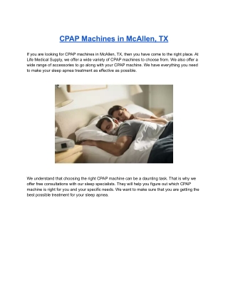 CPAP Machines in McAllen, TX