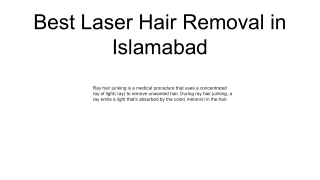 Best Laser Hair Removal in Islamabad