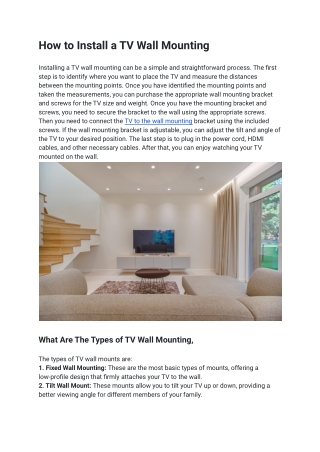 How to Install a TV Wall Mounting